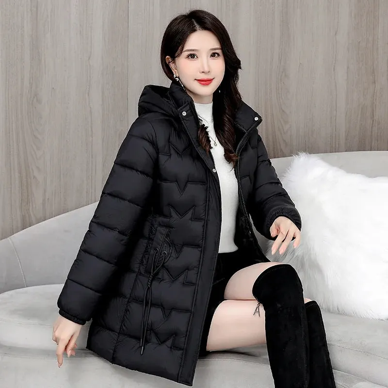 2024 New Winter Hooded Jacket Women Korean Parkas Loose Down Cotton Coats Overcoat Female Casual Thick Warm Windproof Outerwear