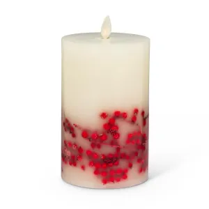 Abbott Medium Berry LED Candle Ivory Red One Size