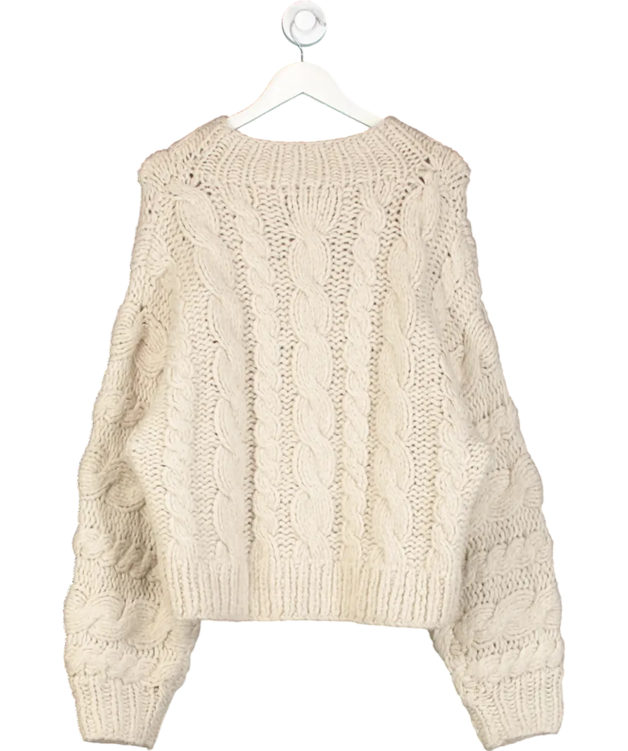 ASOS Beige 3d Chunky Cable Knit Jumper UK S
