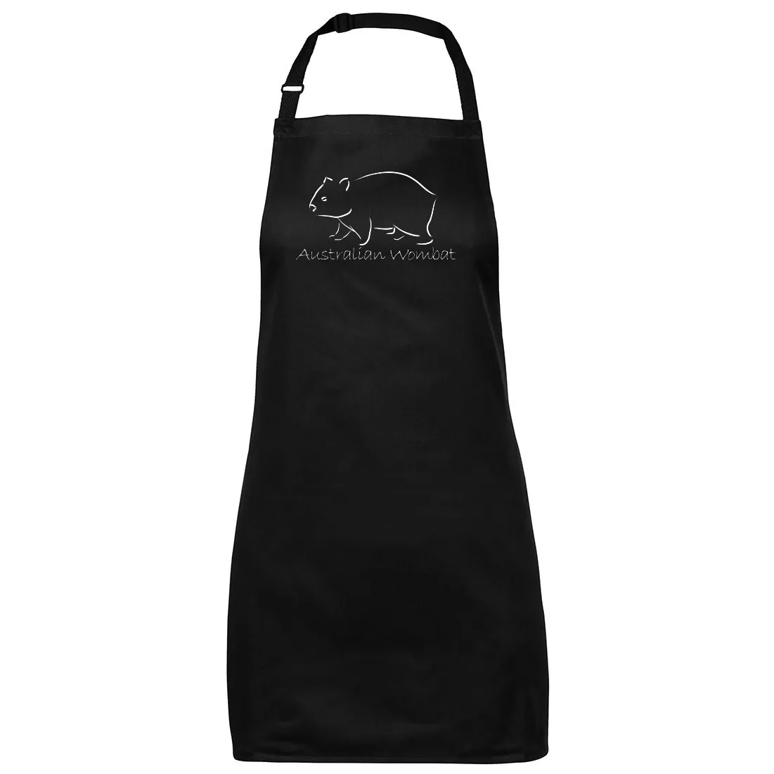 Australian Wombat Souvenir BBQ Apron (Black)