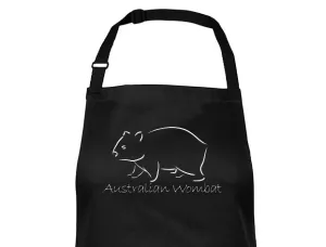 Australian Wombat Souvenir BBQ Apron (Black)