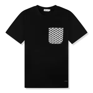 Belier Illusion Print Black Monochrome Pocket T Shirt