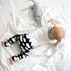 Black Cloud Print Baby Leggings