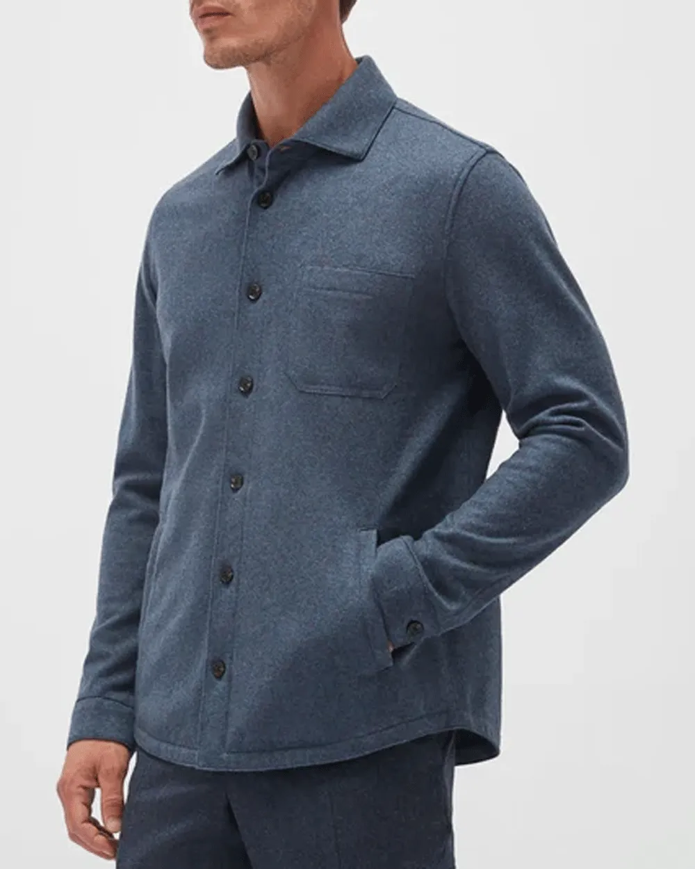 Blue Cashmere Solferino Overshirt