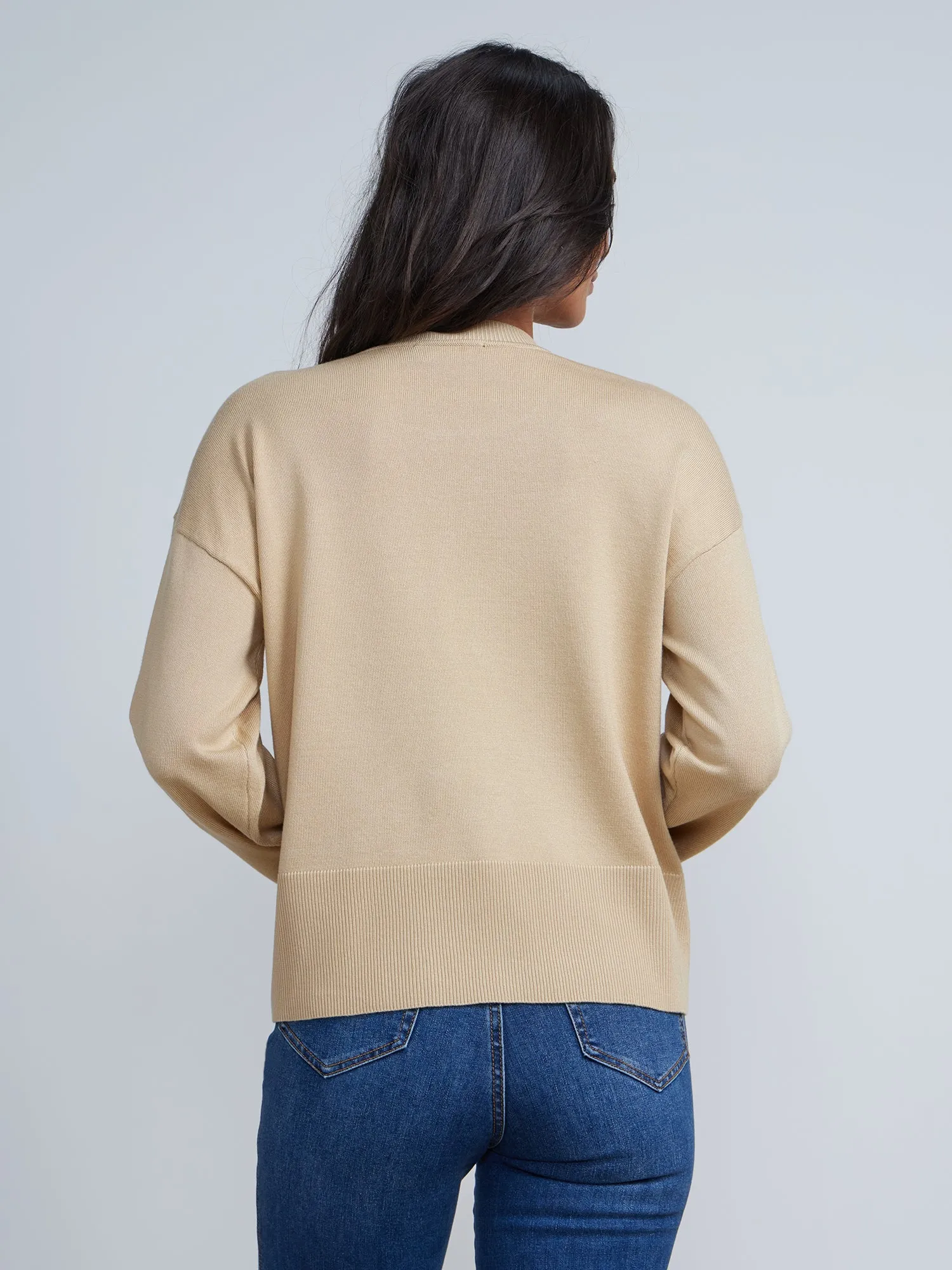 Boxy Button Hem Pullover