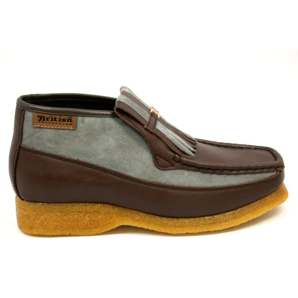 British Walkers Apollo Men's Leather and Suede Crepe Sole Slip On