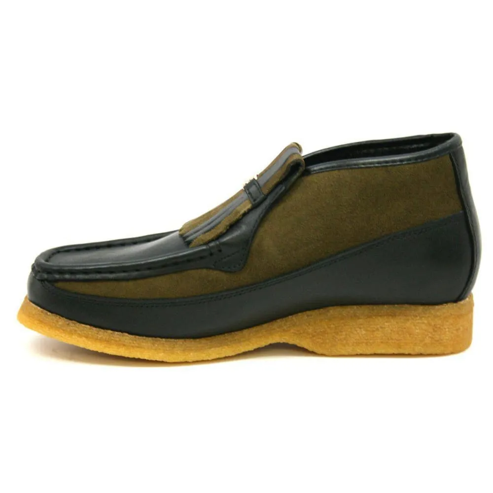 British Walkers Apollo Men's Leather and Suede Crepe Sole Slip On