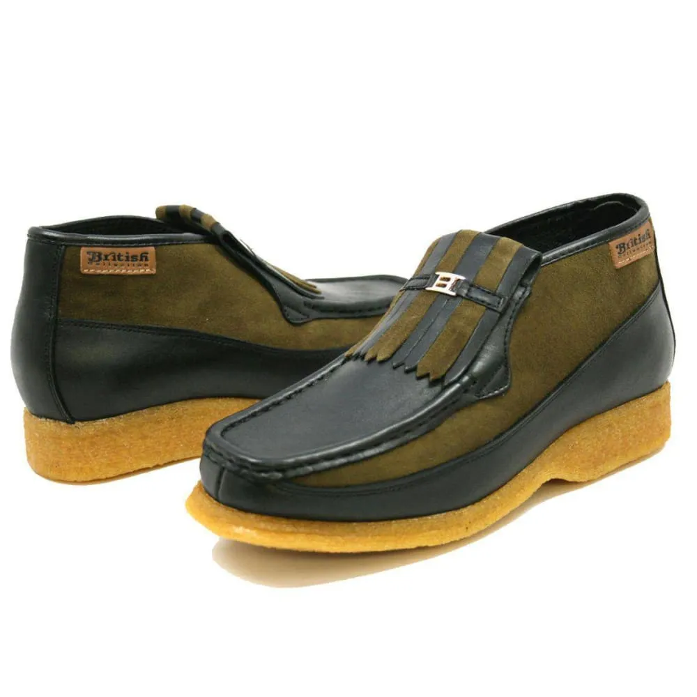 British Walkers Apollo Men's Leather and Suede Crepe Sole Slip On