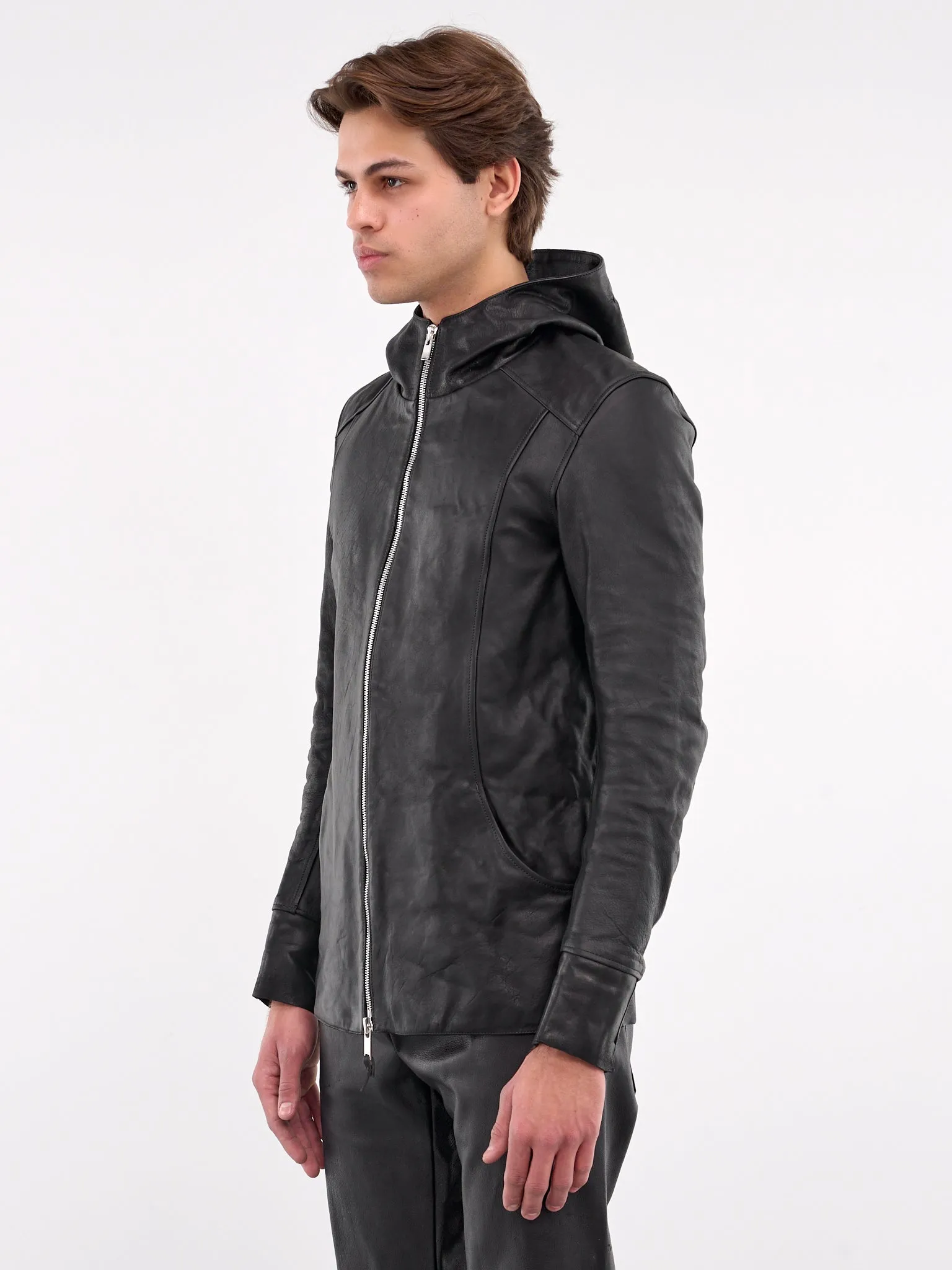 Caban Leather Jacket (CBM-SOFT-HORSE-FG-BLACK)