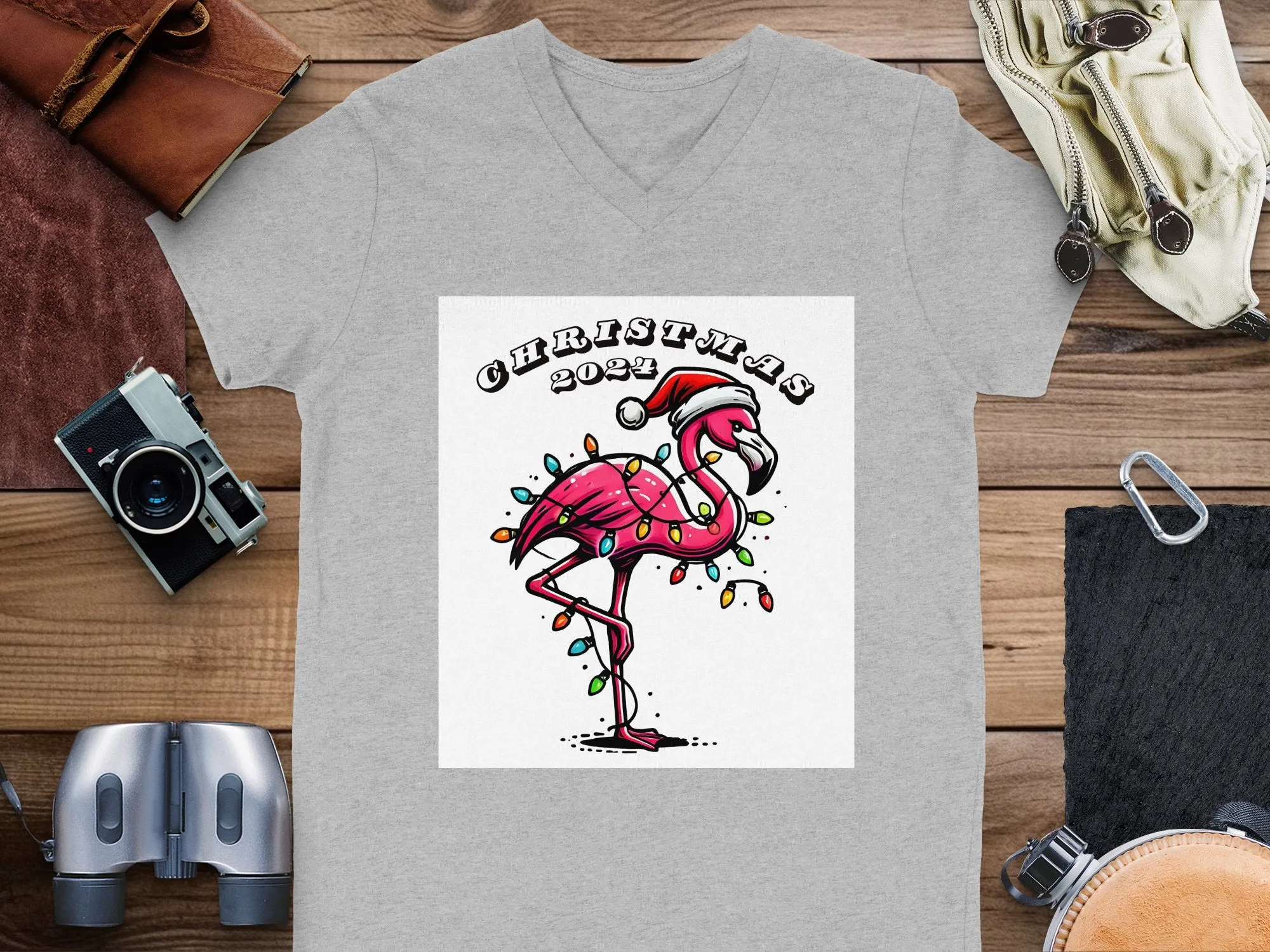 Christmas 2024 Flamingo Design T-Shirts