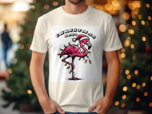 Christmas 2024 Flamingo Design T-Shirts