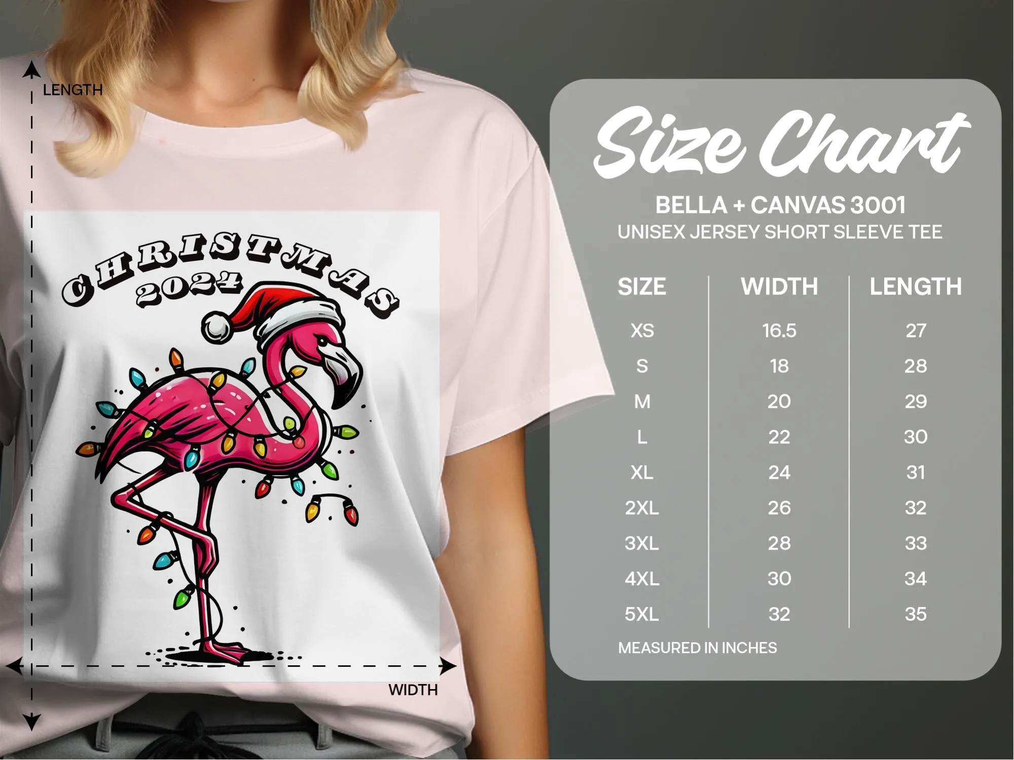 Christmas 2024 Flamingo Design T-Shirts