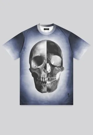 CLOUDY SKULL T-SHIRT BLUE