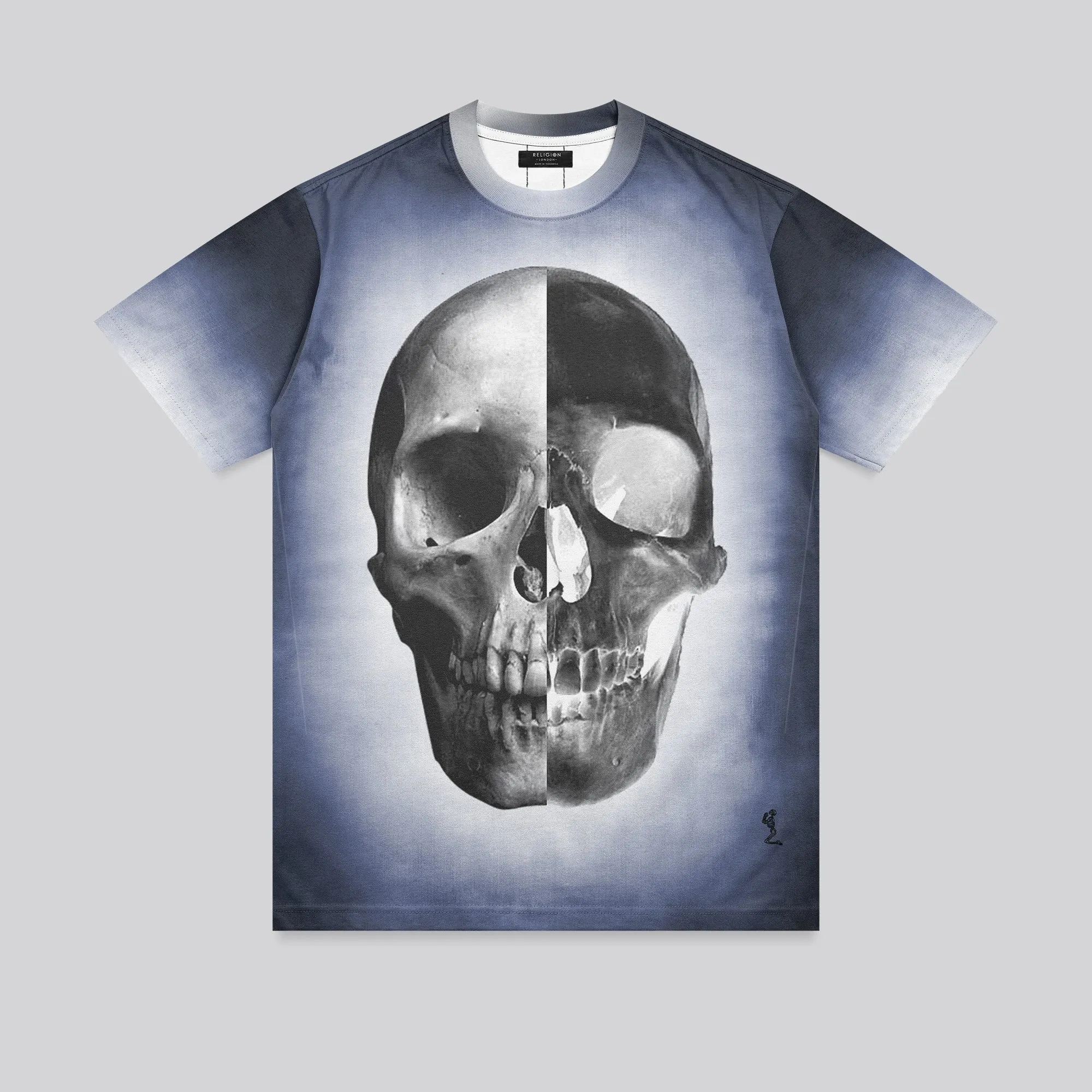 CLOUDY SKULL T-SHIRT BLUE