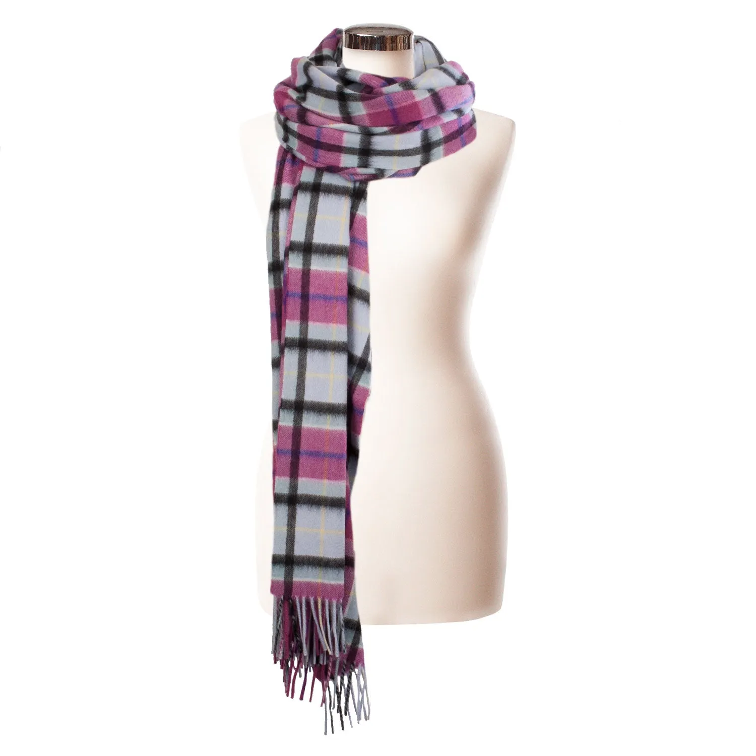 Edinburgh Cashmere Stole  Light Blue Check