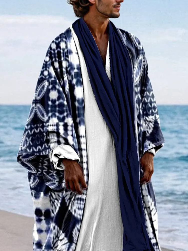 Ethnic Style Printed Outerwear Robe Set