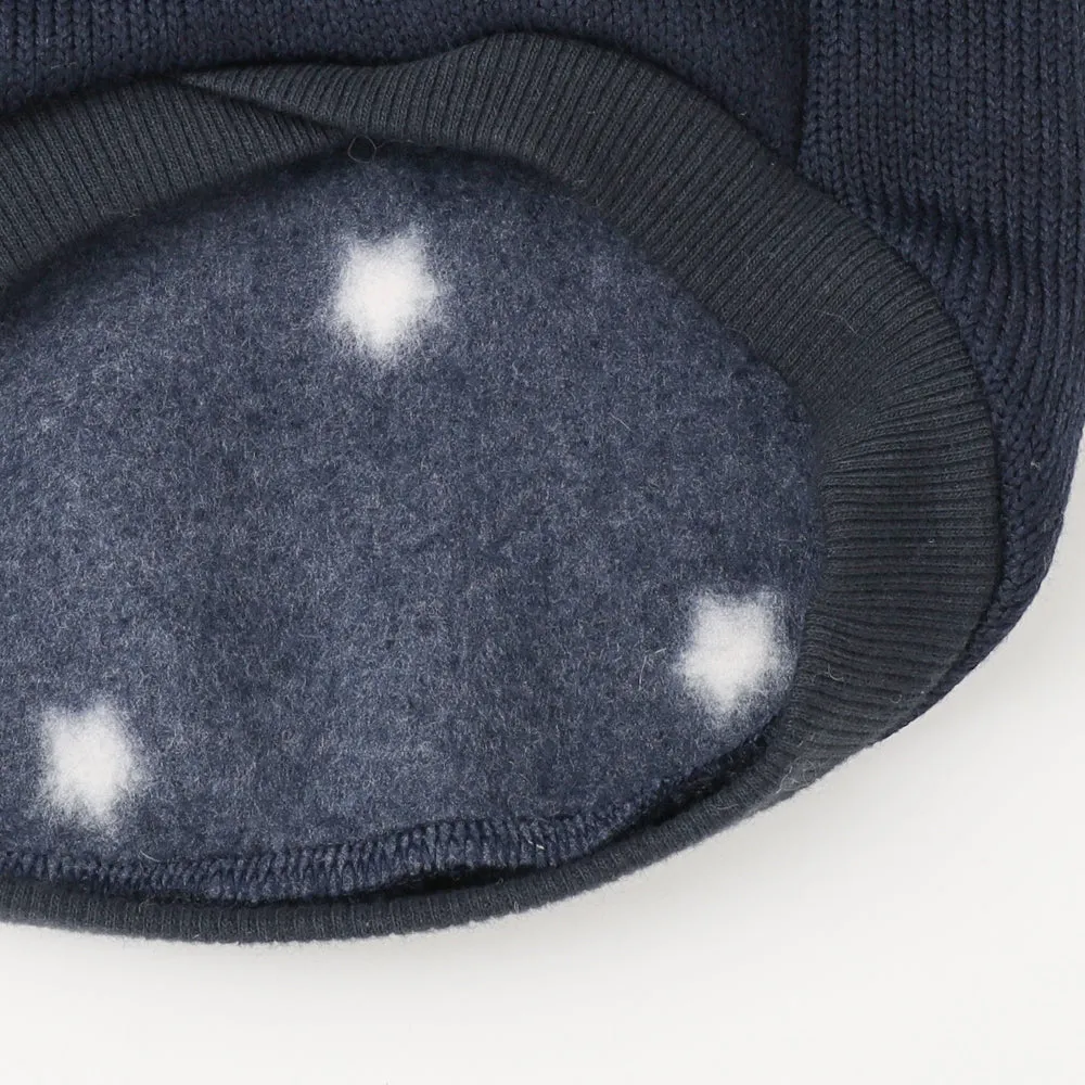 fleecy star hoodie with pom pom - navy