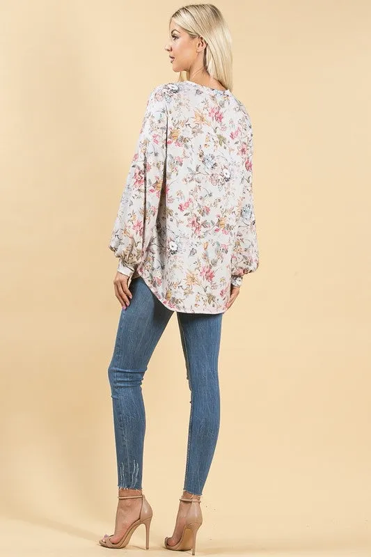 FLORAL PRINT ULTRA SOFT FRENCH TERRY TOP