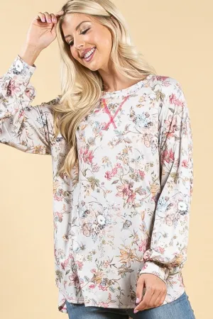 FLORAL PRINT ULTRA SOFT FRENCH TERRY TOP