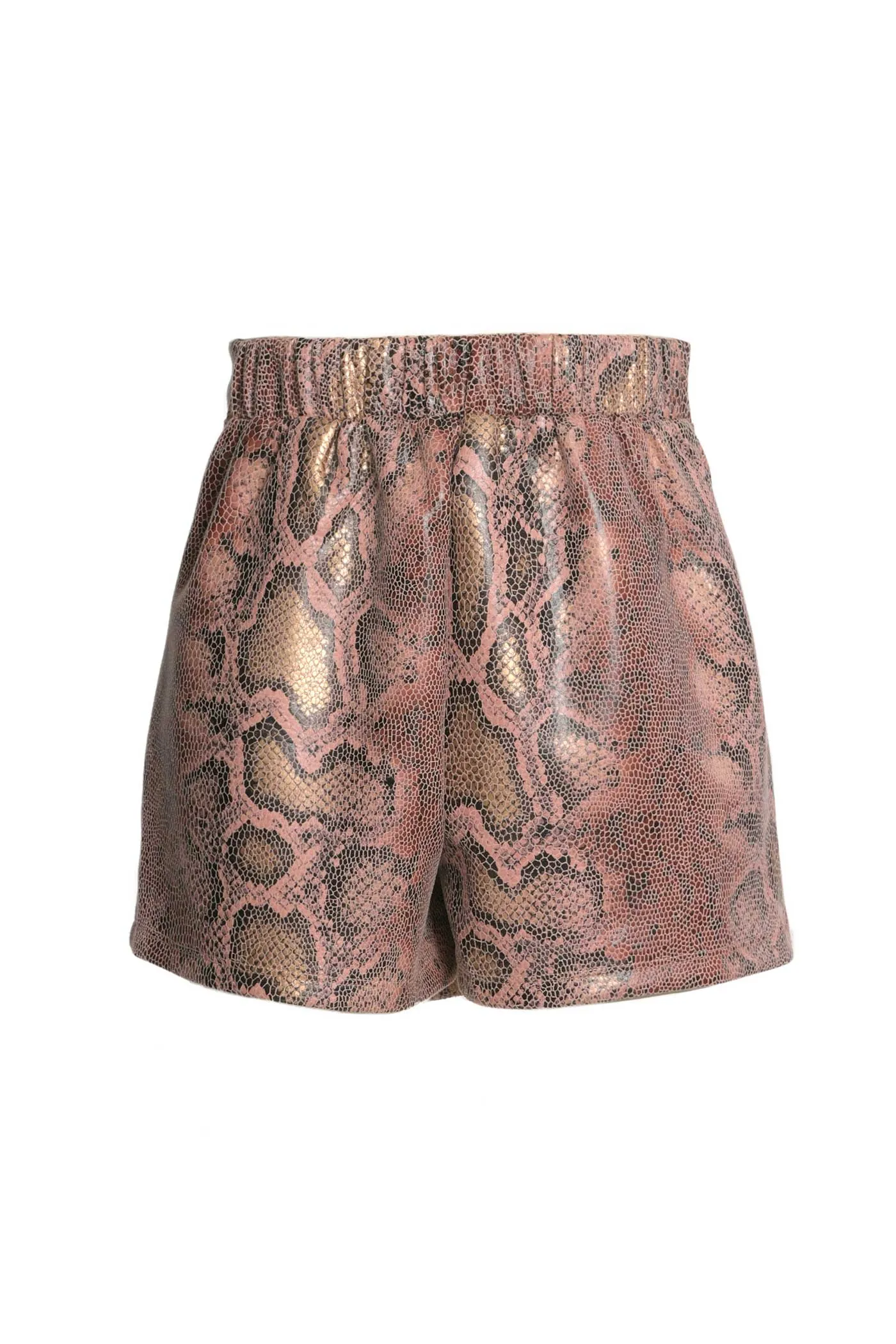 Girls Animal Print Faux Leather Skorts