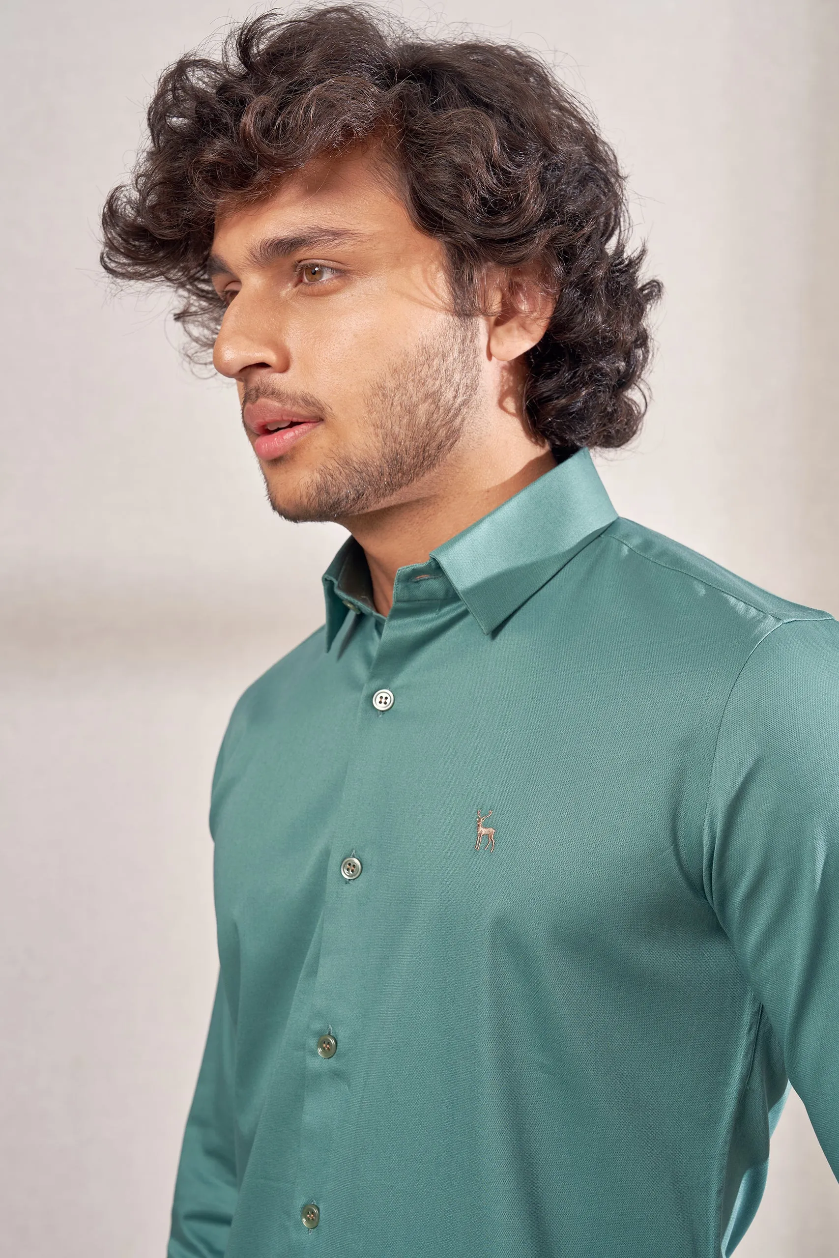 Gulf Green Cotton Knit Shirt