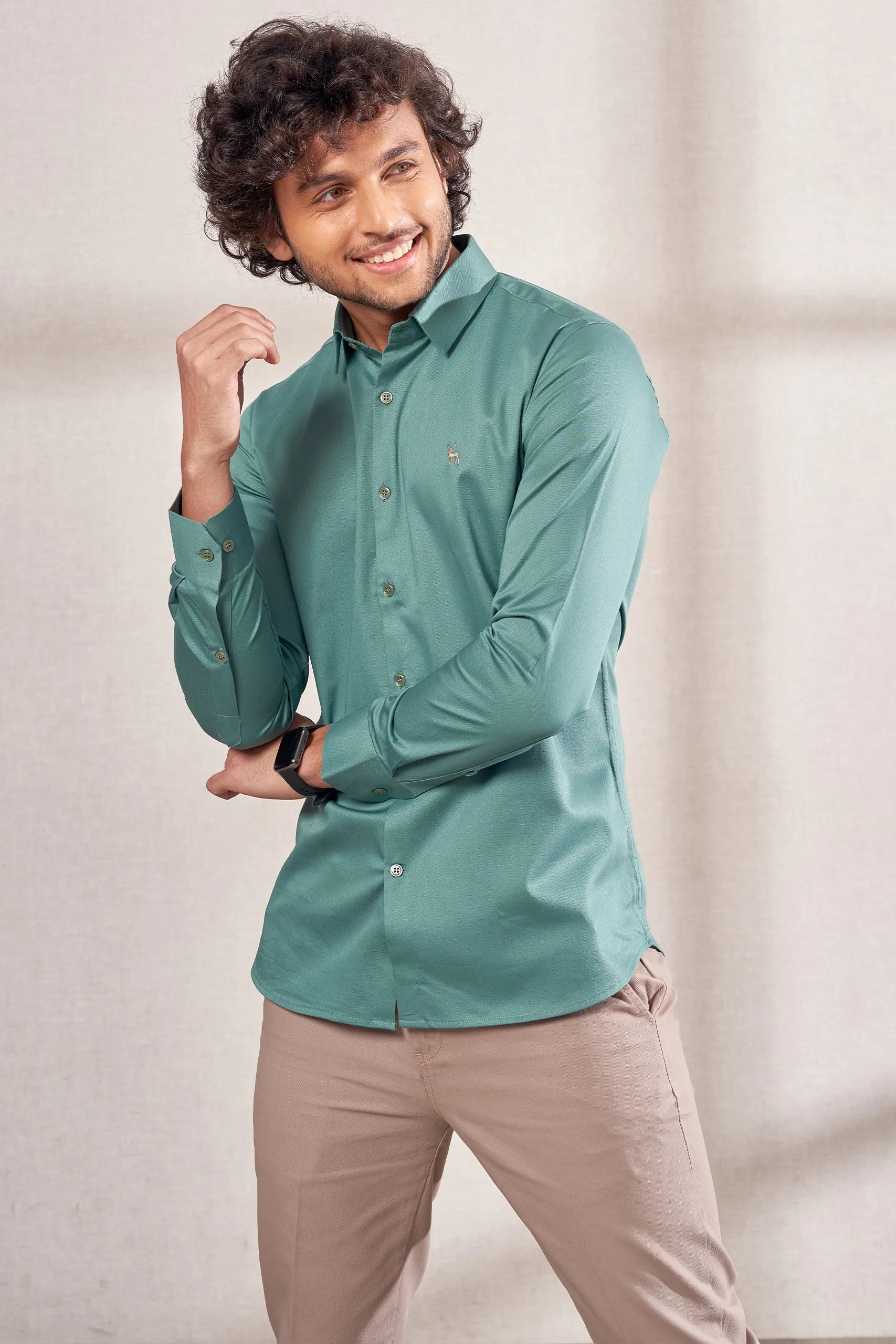 Gulf Green Cotton Knit Shirt