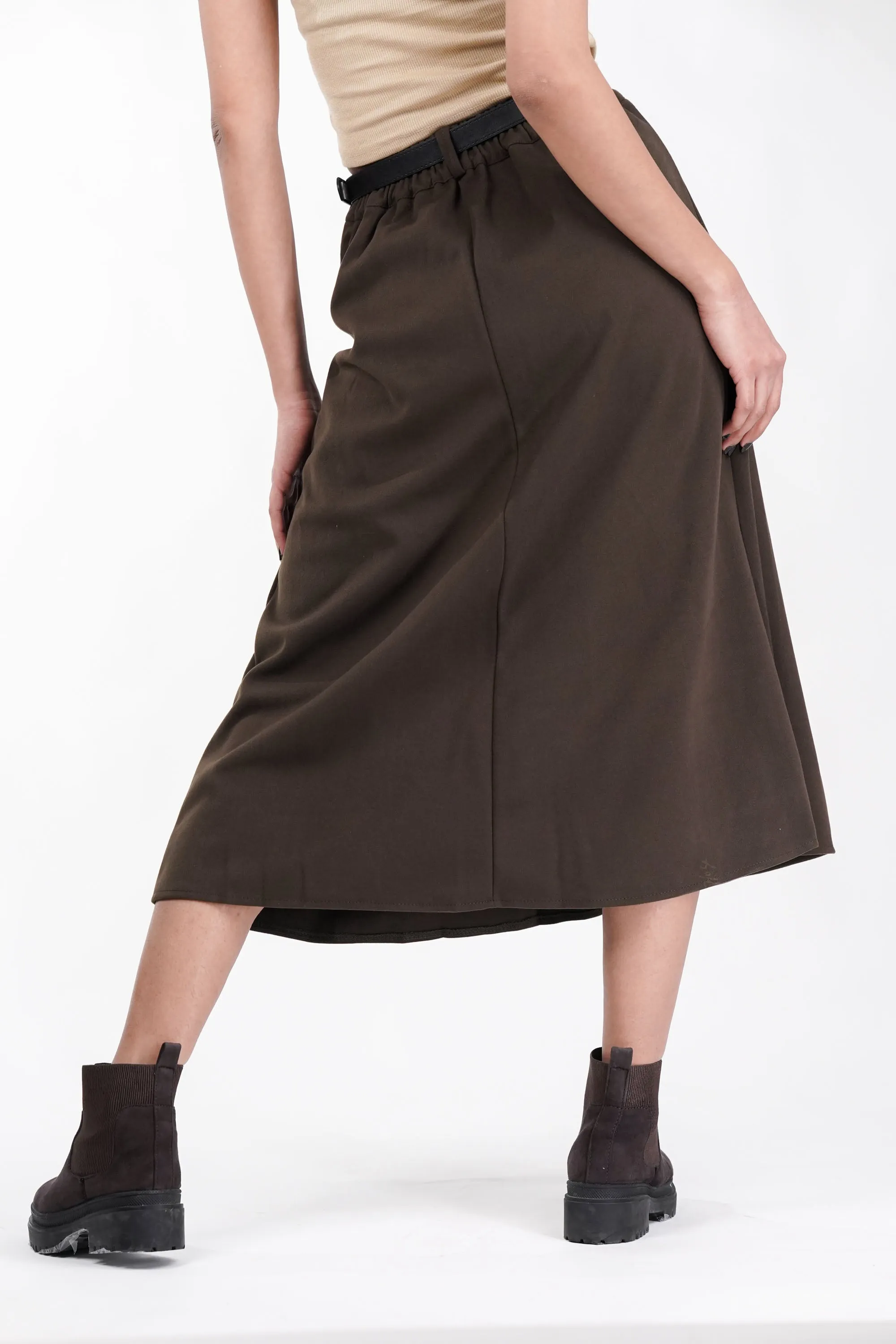 Hazel Suede Pleated Skirt