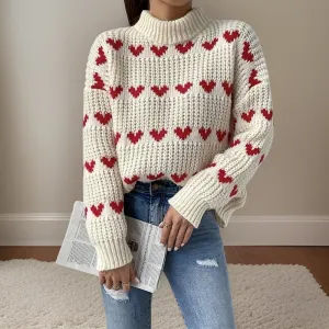 Heart turtleneck sweater