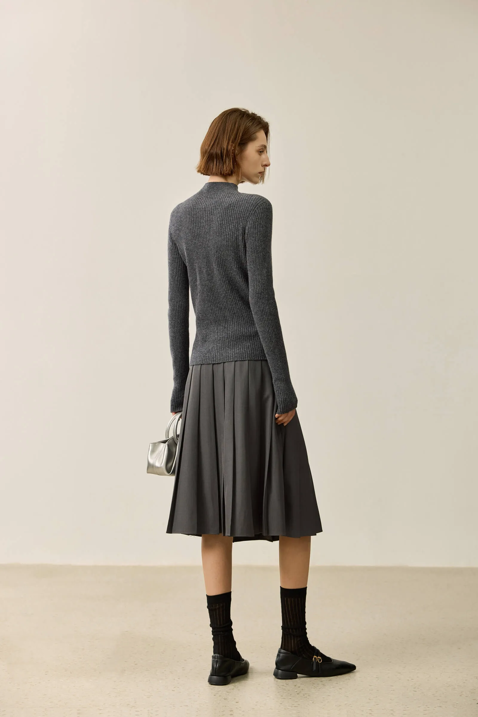 LILY Merino Wool Versatile Half-Turtleneck Sweater