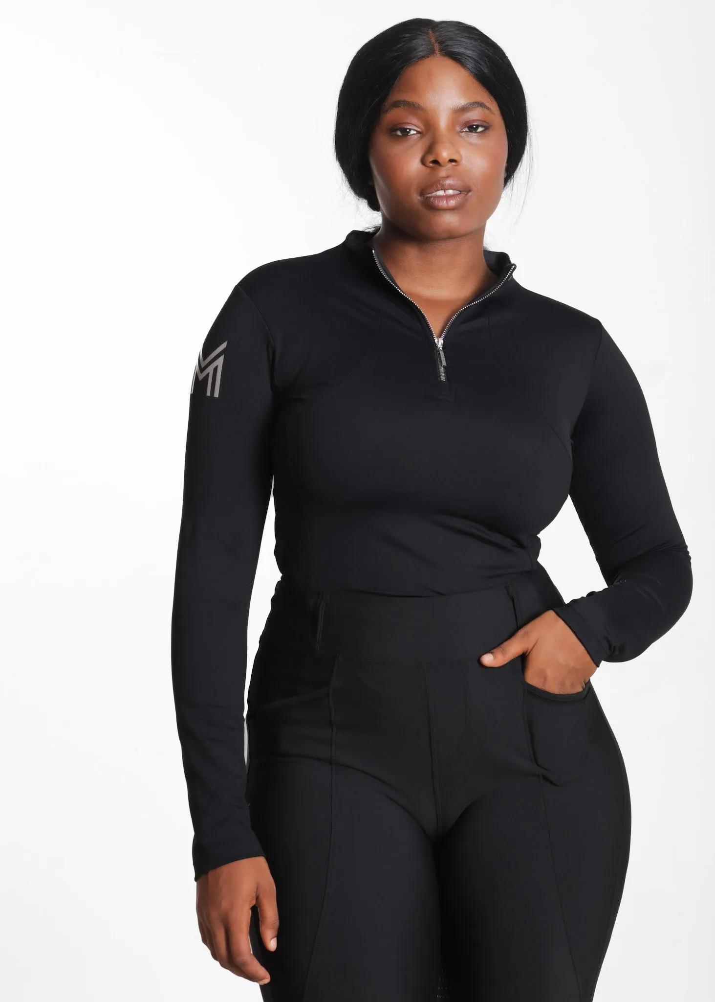 Long Sleeve Base Layer (Black/Silver)