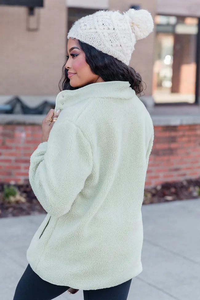 Making Time For Me Lime Sherpa Jacket FINAL SALE