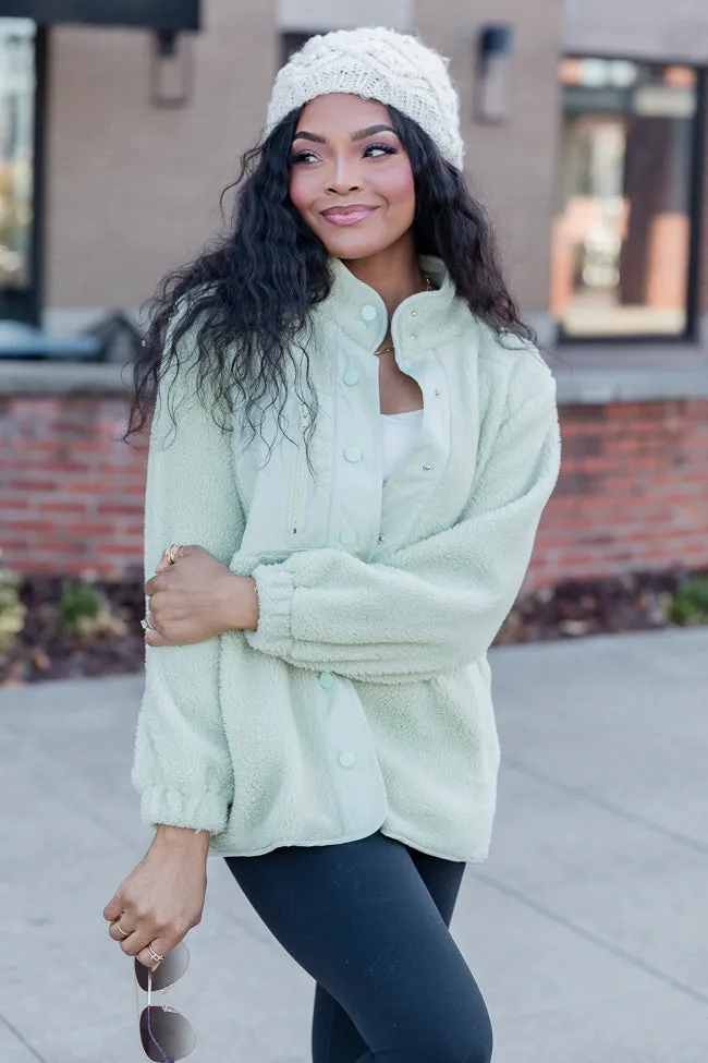 Making Time For Me Lime Sherpa Jacket FINAL SALE