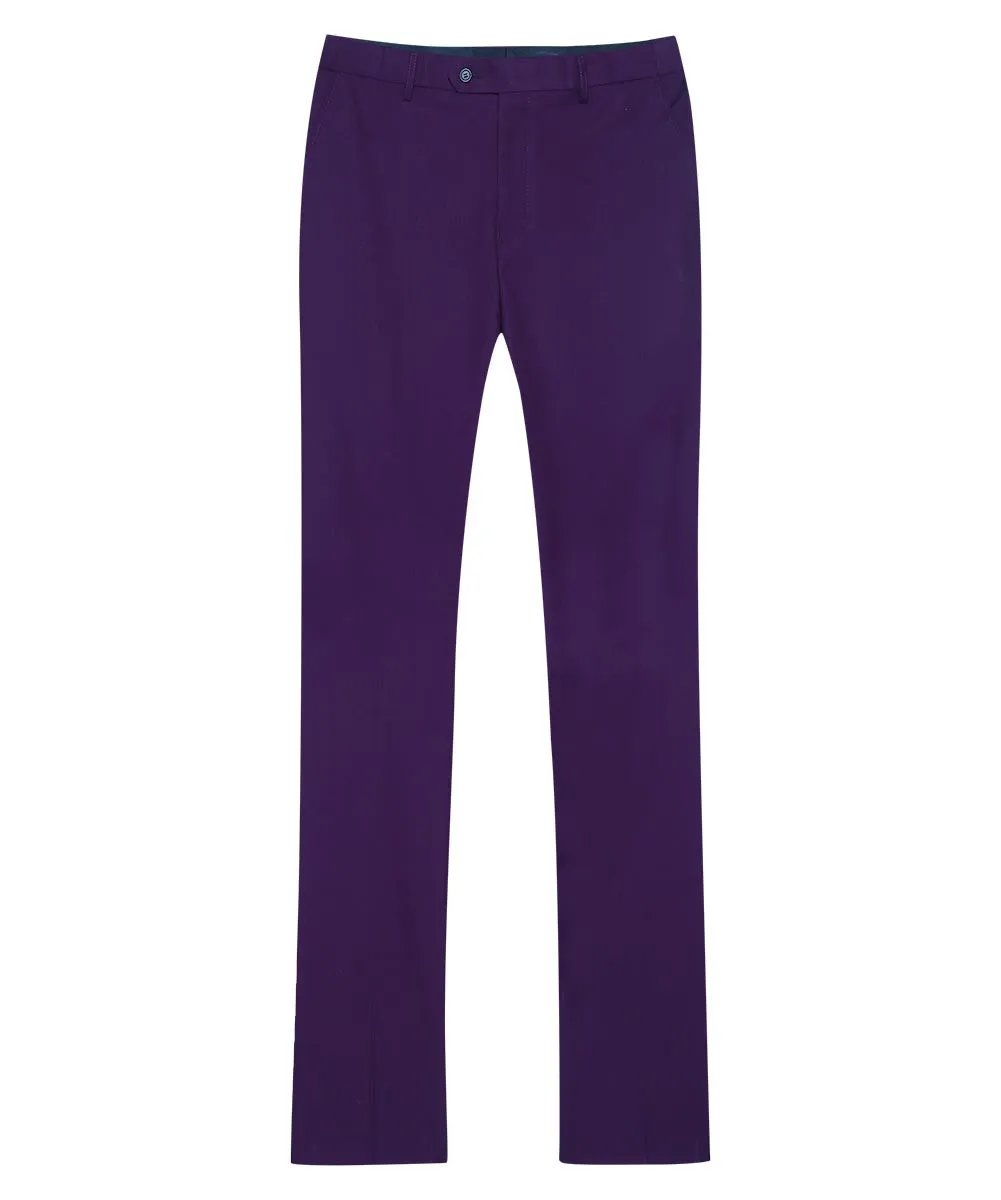 Men's Classic Slim Fit Stretch Flat Front Slacks Dress Pants Purple