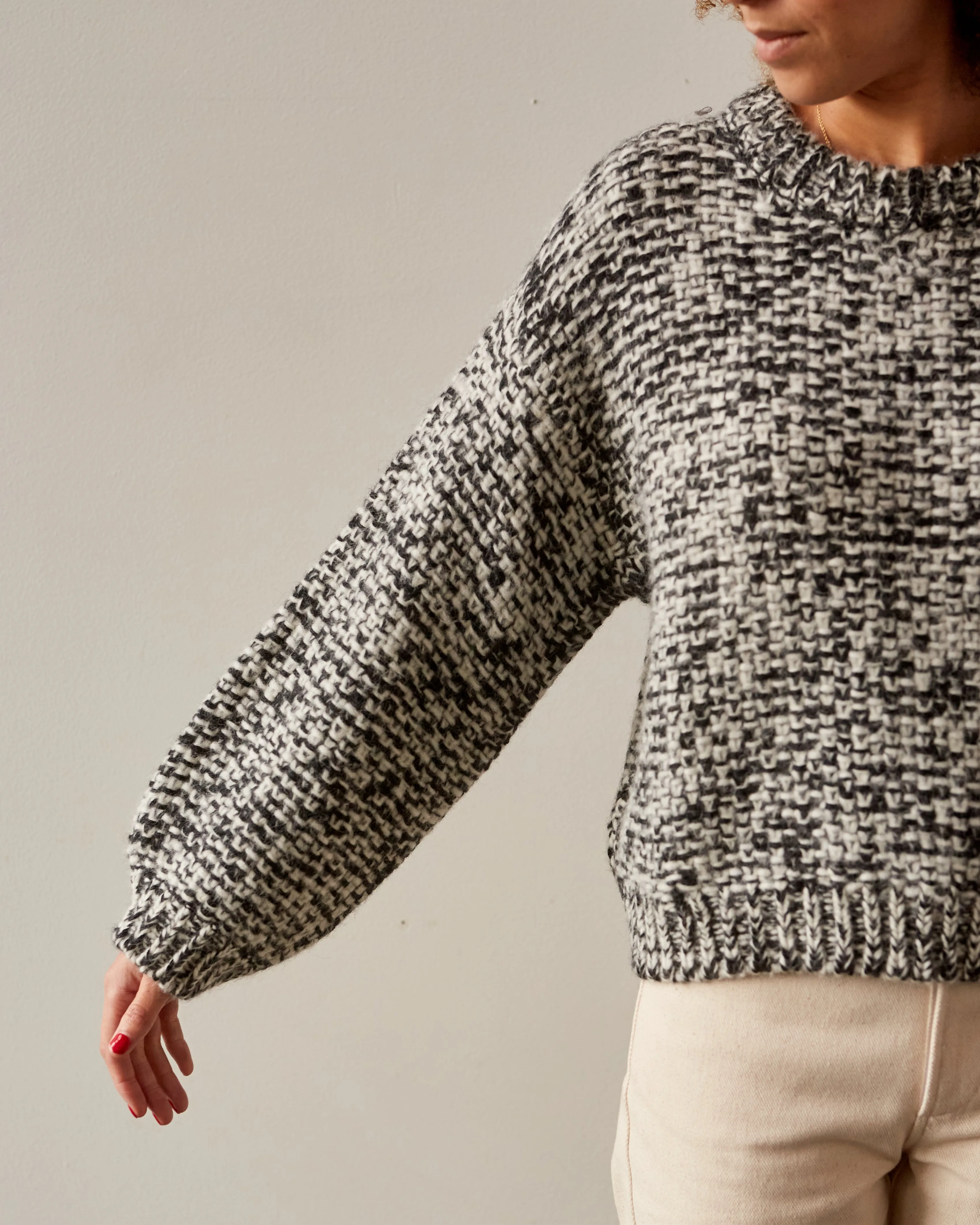 Micaela Greg Marle Sweater, Black/Cream