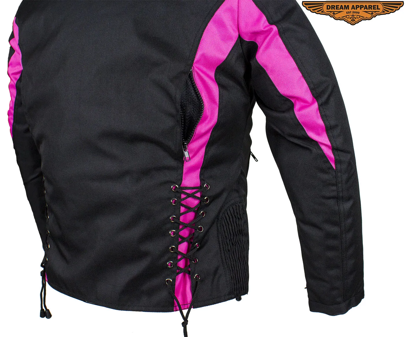 New Black & Pink Textile Racing Jacket