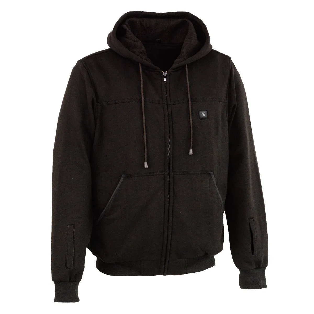 Nexgen Heat NXM1717DUAL Technology Men's “Fiery’’ Heated Hoodie- Black Sweatshirt Jacket for Winter w/ Battery Pack