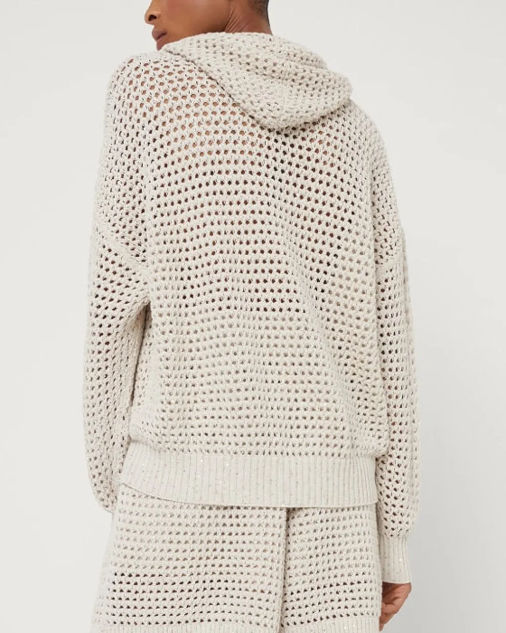 Oat Open Knit Paillette Hoodie