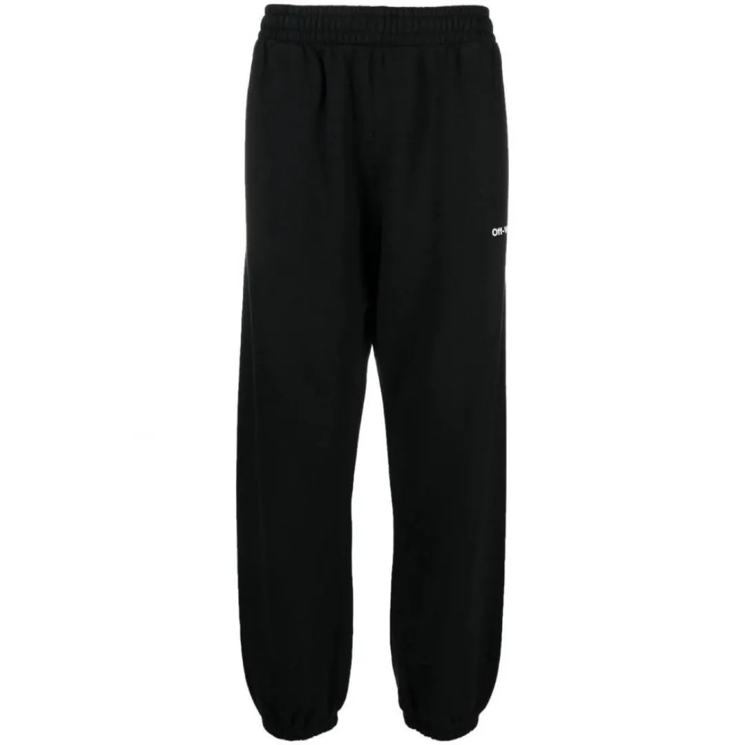 Off-White Caravag Diag Design Slim Cuffed Black Sweatpants