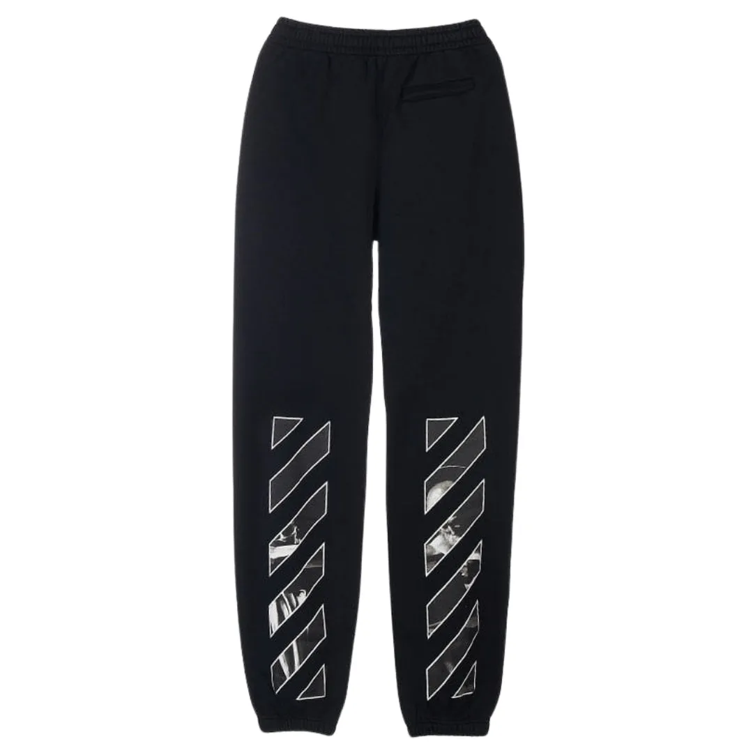 Off-White Caravag Diag Design Slim Cuffed Black Sweatpants