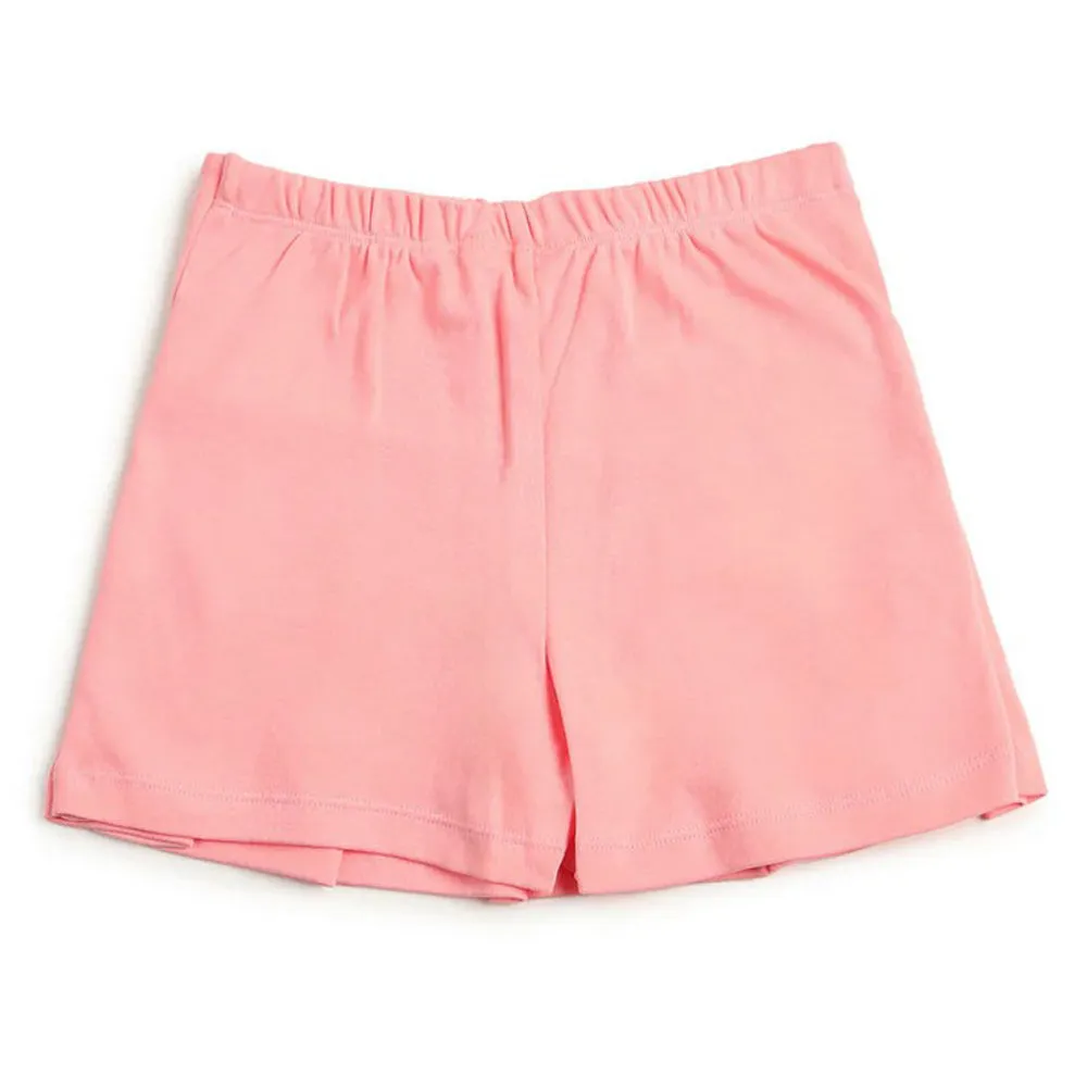 Pink Cotton Pleated Skorts