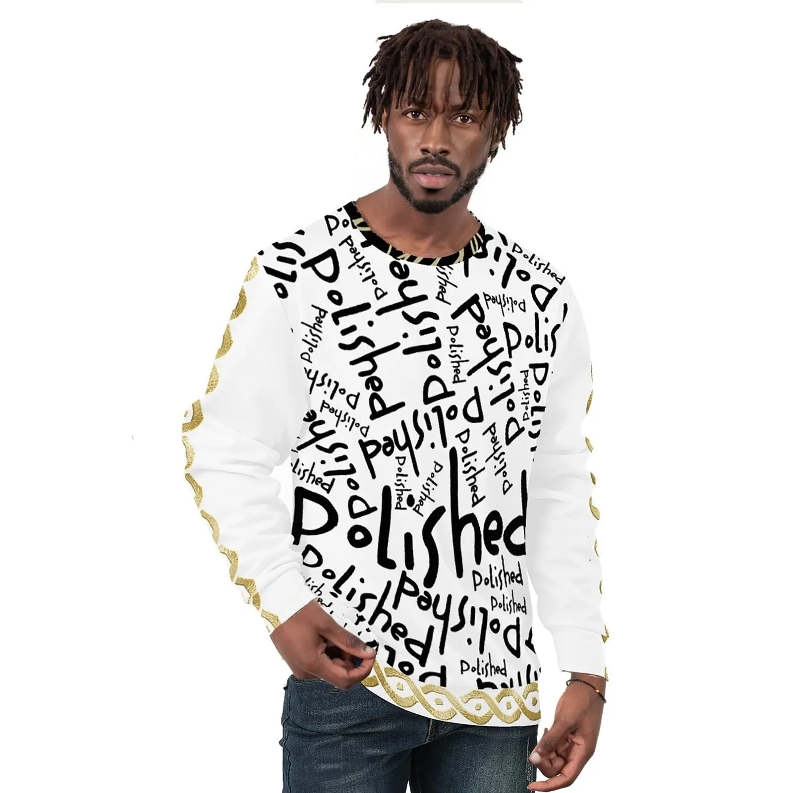 Polished Graffiti Market Art Men's Hand-Made Sweater