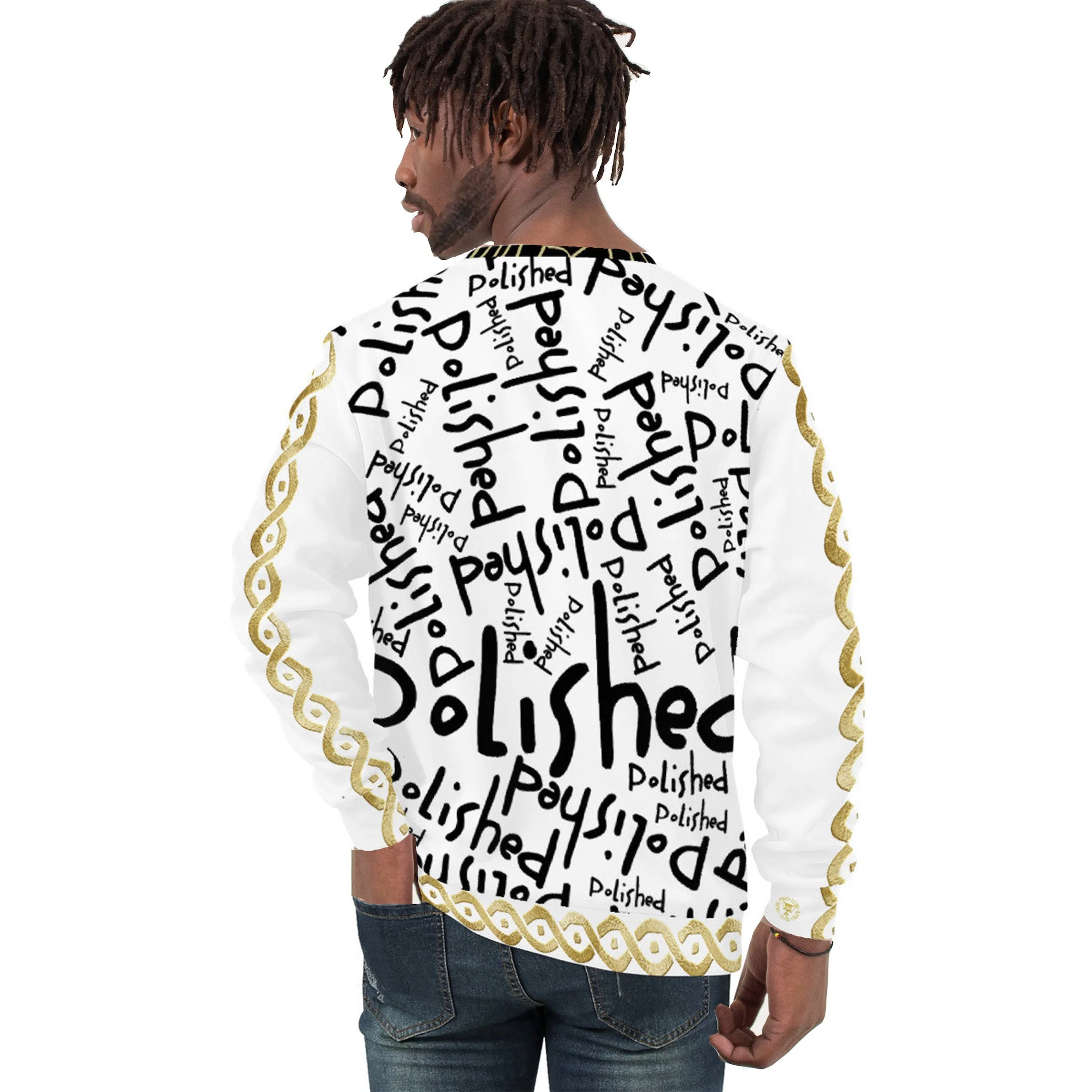 Polished Graffiti Market Art Men's Hand-Made Sweater