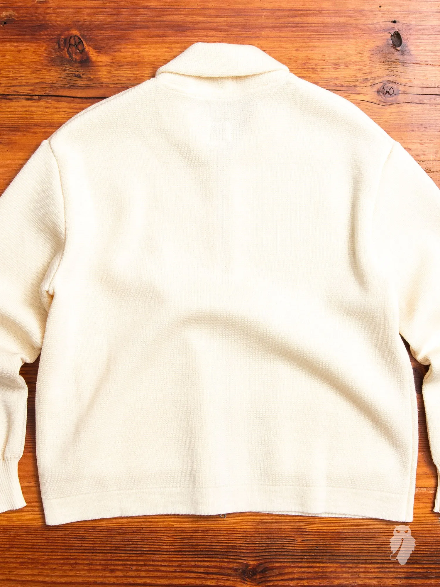 "Roscoff" Shawl Zip Sweater in Cream