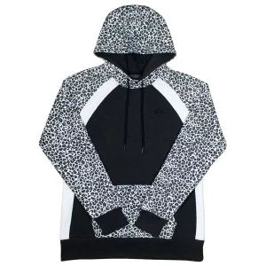 "SAVANNAH" BLACK W/ WHITE CHEETAH PRINT HOOEY HOODY