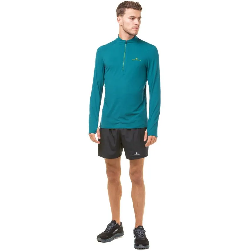 Ronhill Core Thermal Half Zip (Mens) - Deep Teal/Acid