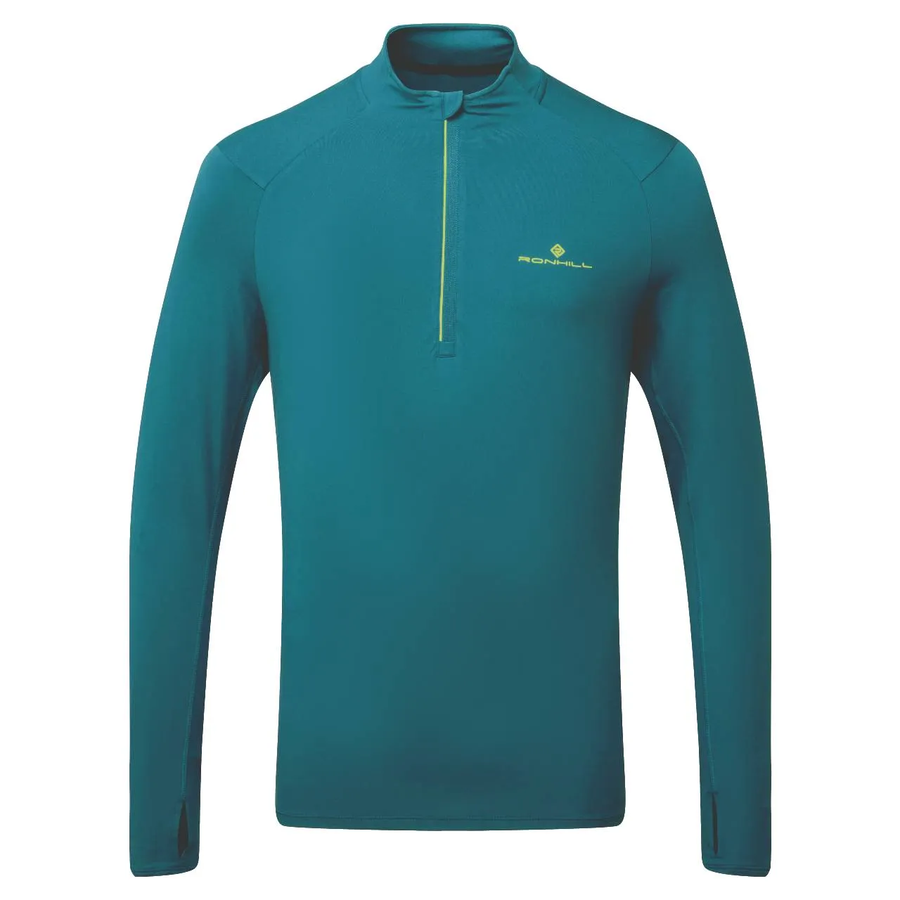 Ronhill Core Thermal Half Zip (Mens) - Deep Teal/Acid