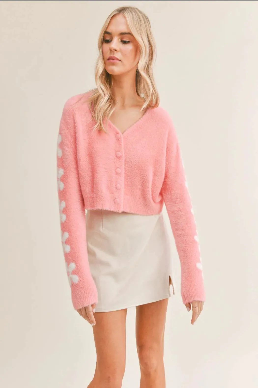 Self Love Fuzzy Flower Cardigan