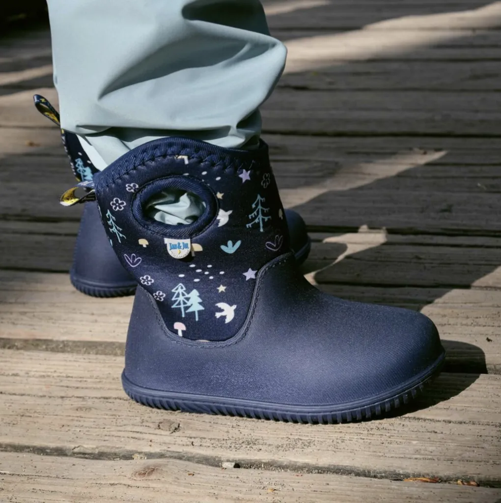 Size 13: Jan & Jul NAVY FOREST Birch Toasty-Dry Lite Winter Rain Boots NEW