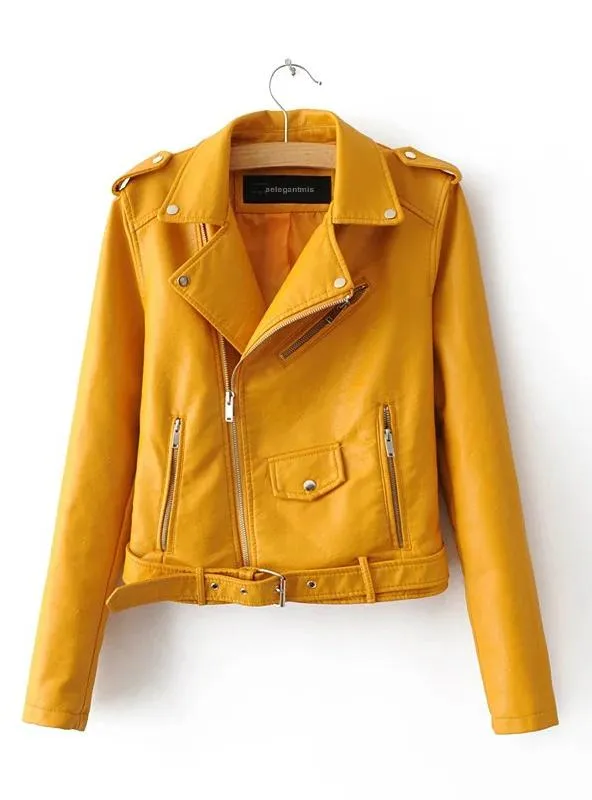 SOFT LEATHER JACKET ZIPPER MOTORCYCLE PU LEATHER JACKET