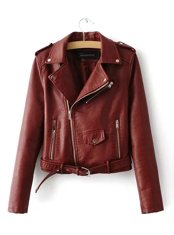 SOFT LEATHER JACKET ZIPPER MOTORCYCLE PU LEATHER JACKET